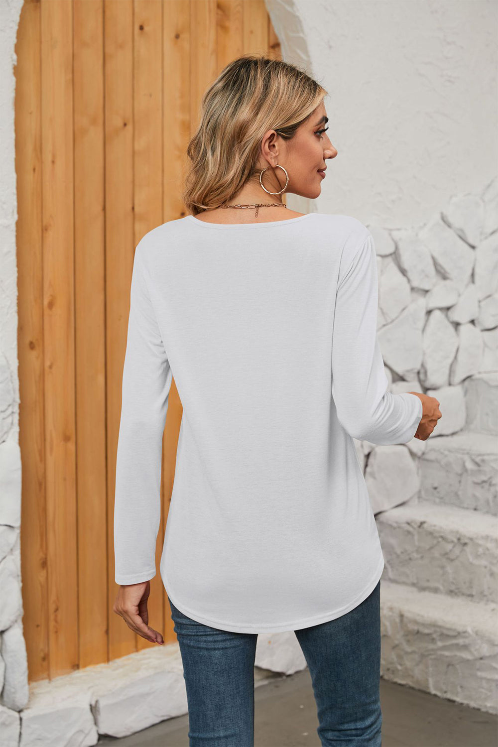 Square Neck Long Sleeve T-shirt (5)