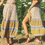 Printed Skirt Elastic High Waist Long photo 1