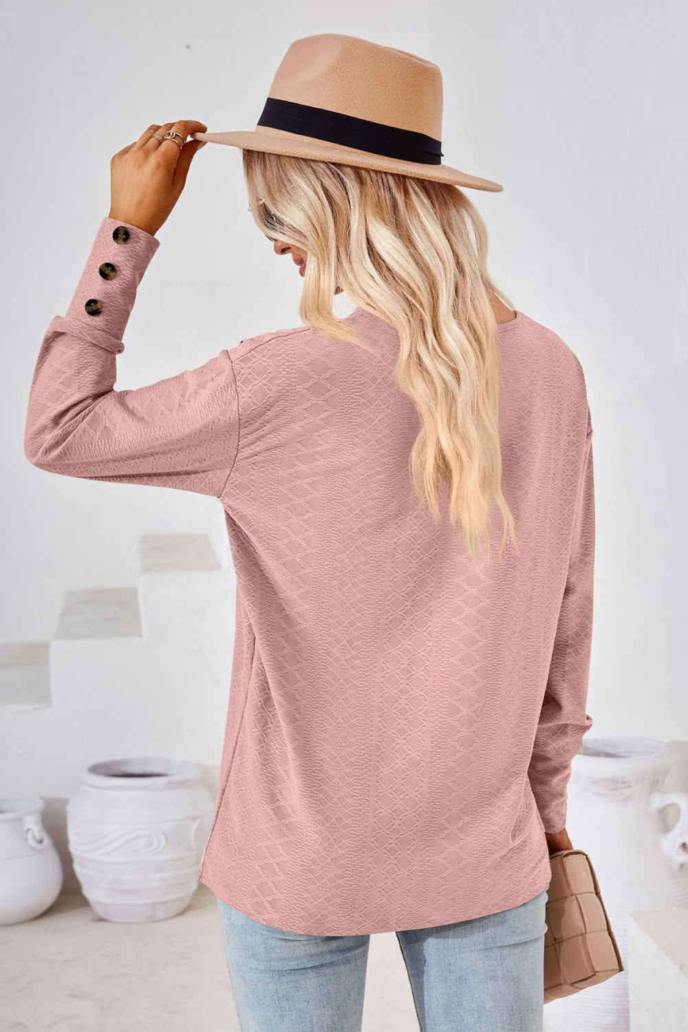 V-neck Long Sleeve Blouse (9)
