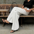 White High-waist Trousers Loose Casual Pants photo 14