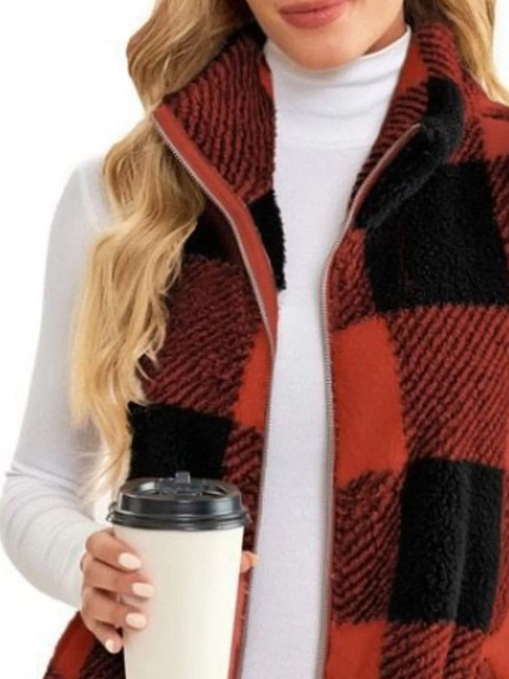 Full Size Block Zip Up Vest Coat Plus (11)