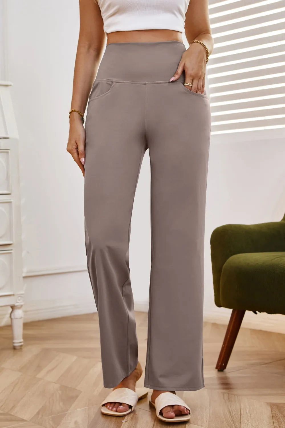 High Waist Wide Leg Pants Pockets (11)