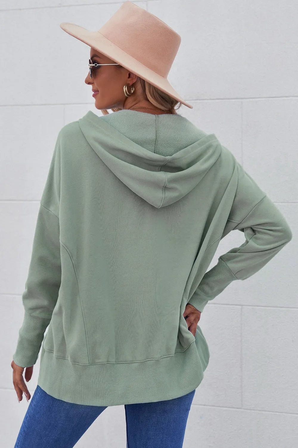 Quarter-snap Dropped Shoulder Hoodie (24)
