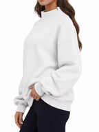 Oversized Mock Neck Long Sleeve Sweatshirt (37)