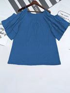 Cold Shoulder Ruffle Sleeve T-shirt (4)