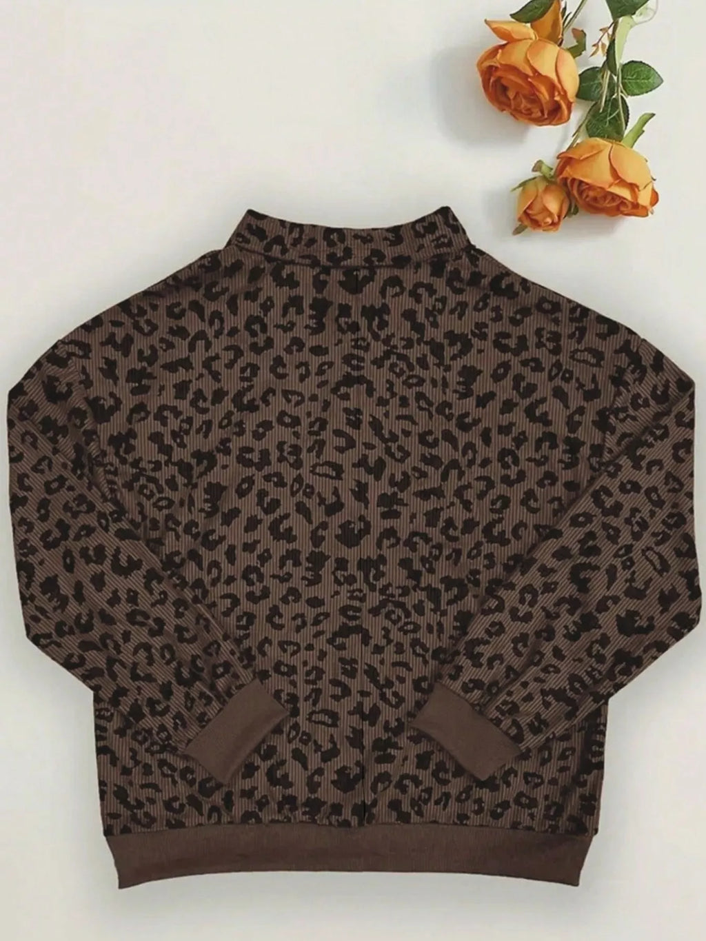 Leopard Print Quarter-zip Sweatshirt (7)