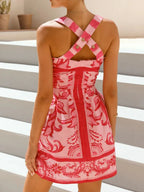 Printed Square Neck Midi Dress (20)