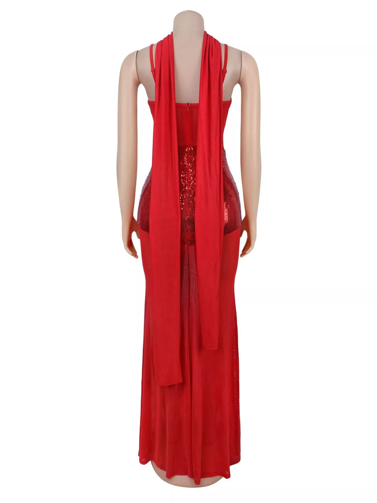 Sequin V-neck Sheer Mesh Maxi Dress (8)