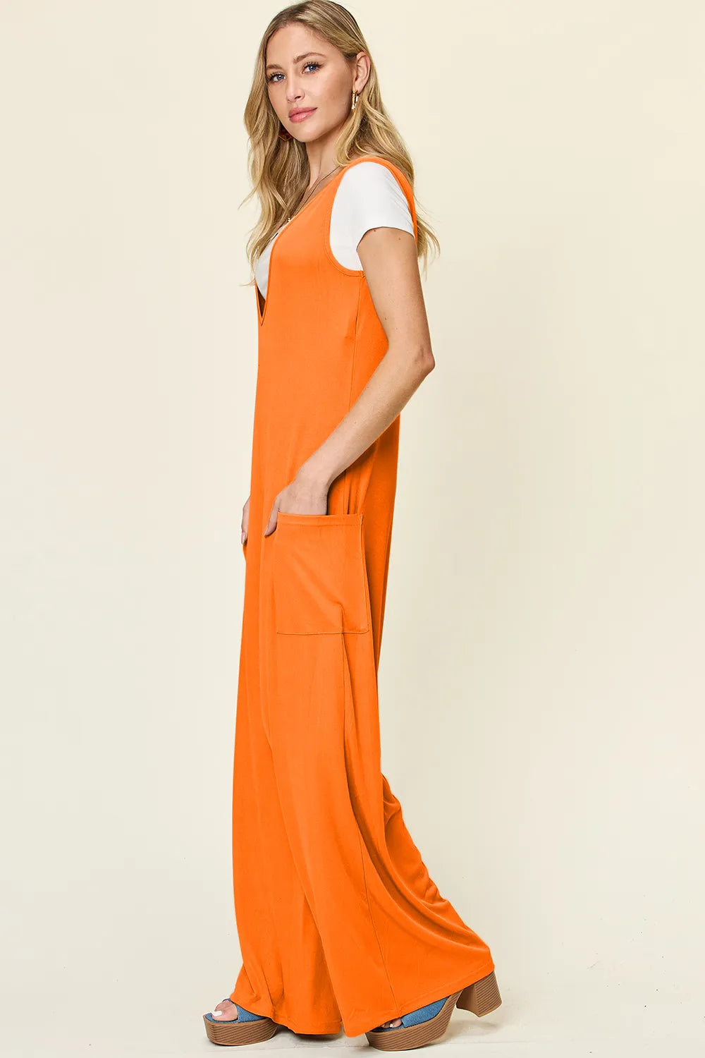 Full Size Sleeveless Wide Leg Jumpsuit Pockets Plus (17)