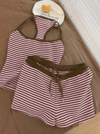 Striped Tank Top Shorts Set