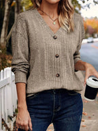 V-neck Long Sleeve T-shirt