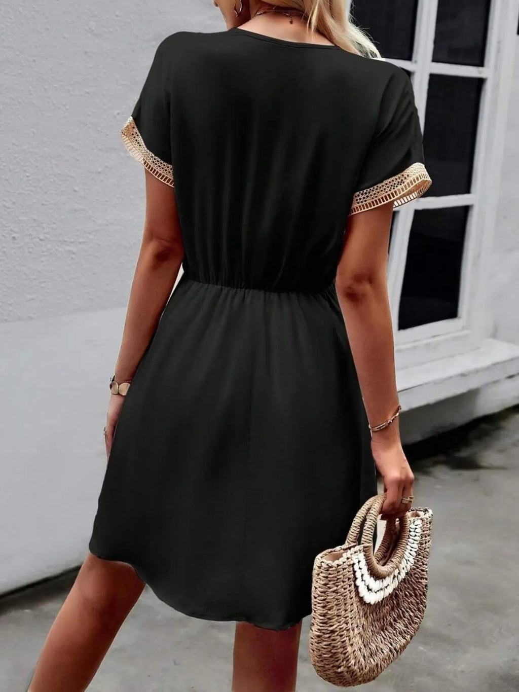 V-neck Short Sleeve Mini Dress (11)