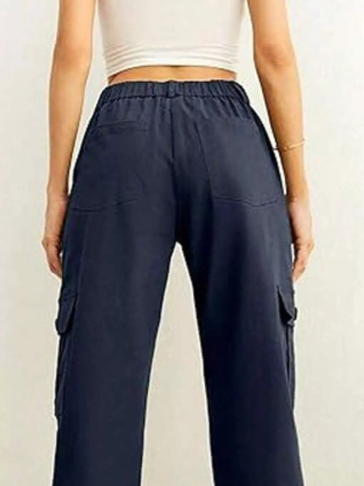 High-waisted Cargo Pants Drawstring Cuffs (12)