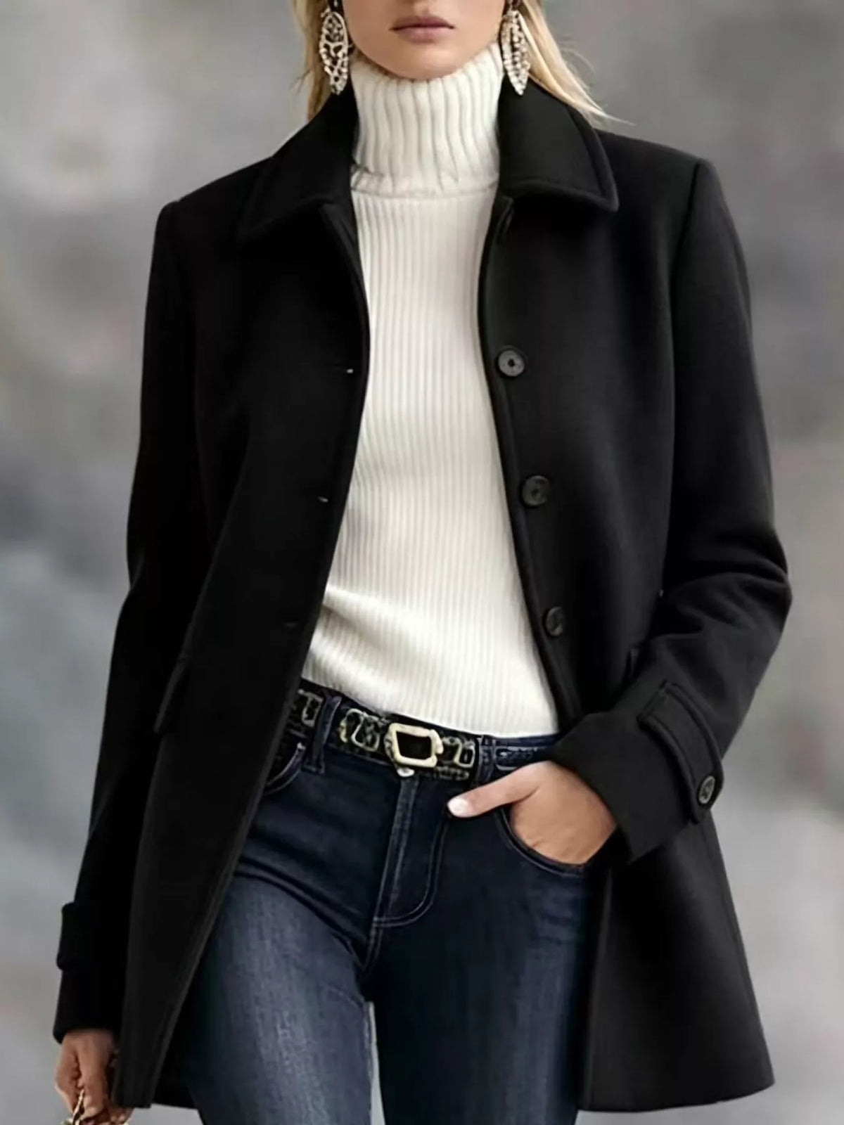Single-breasted Longline Coat (2)