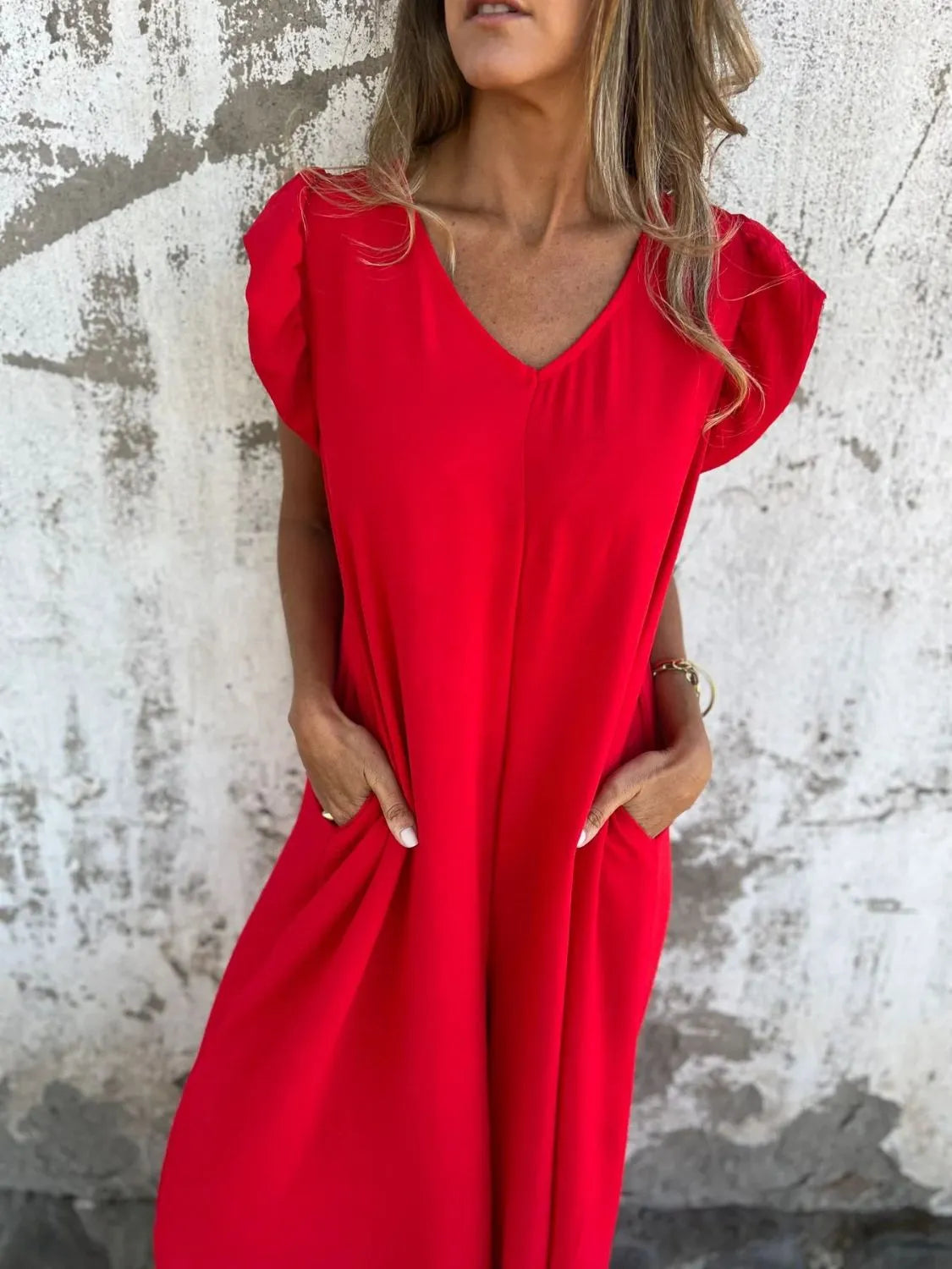 Full Size V-neck Cap Sleeve Wide Leg Jumpsuit Plus (12)