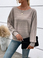 Ribbed Round Neck Long Sleeve Top (3)