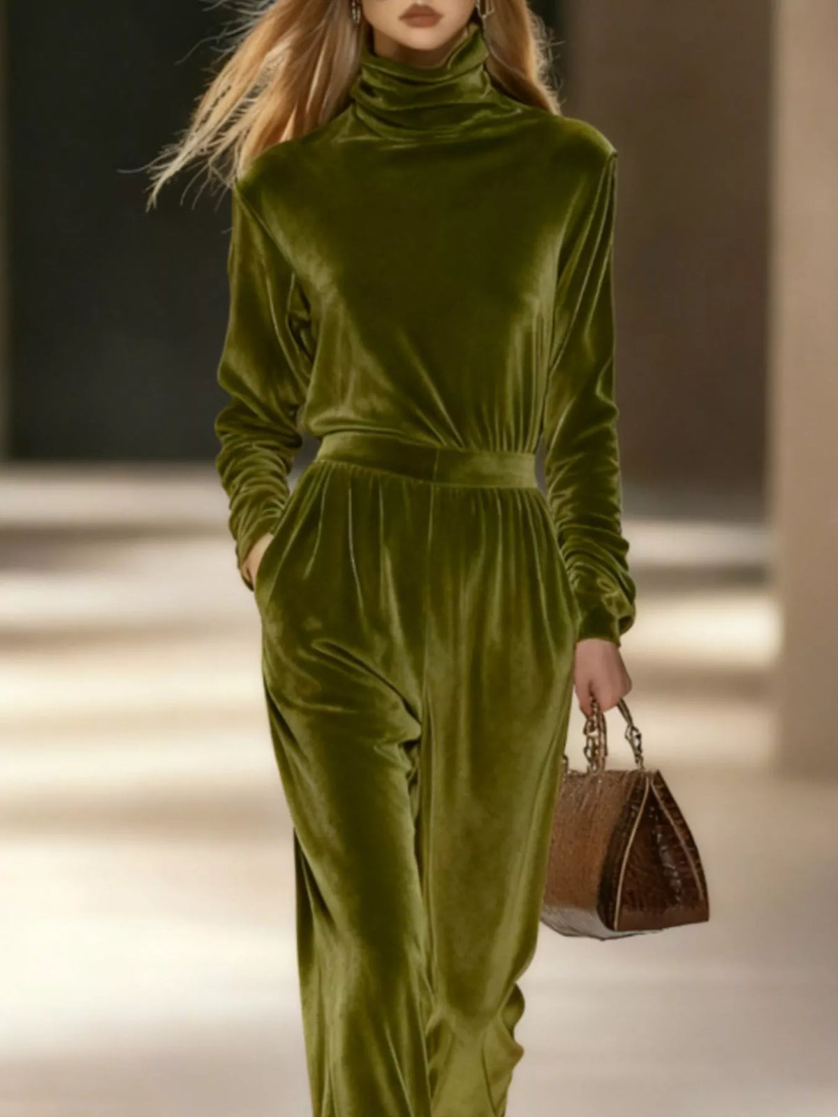 Velvet Long Sleeve Wide-leg Set (7)