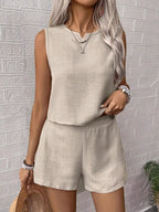 Sleeveless Top Shorts Casual Set (2)