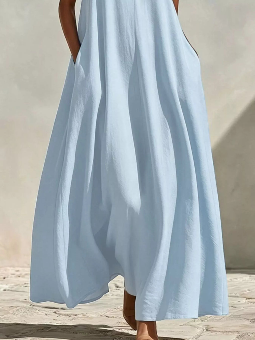 Sleeveless Maxi Dress Side Pockets (6)