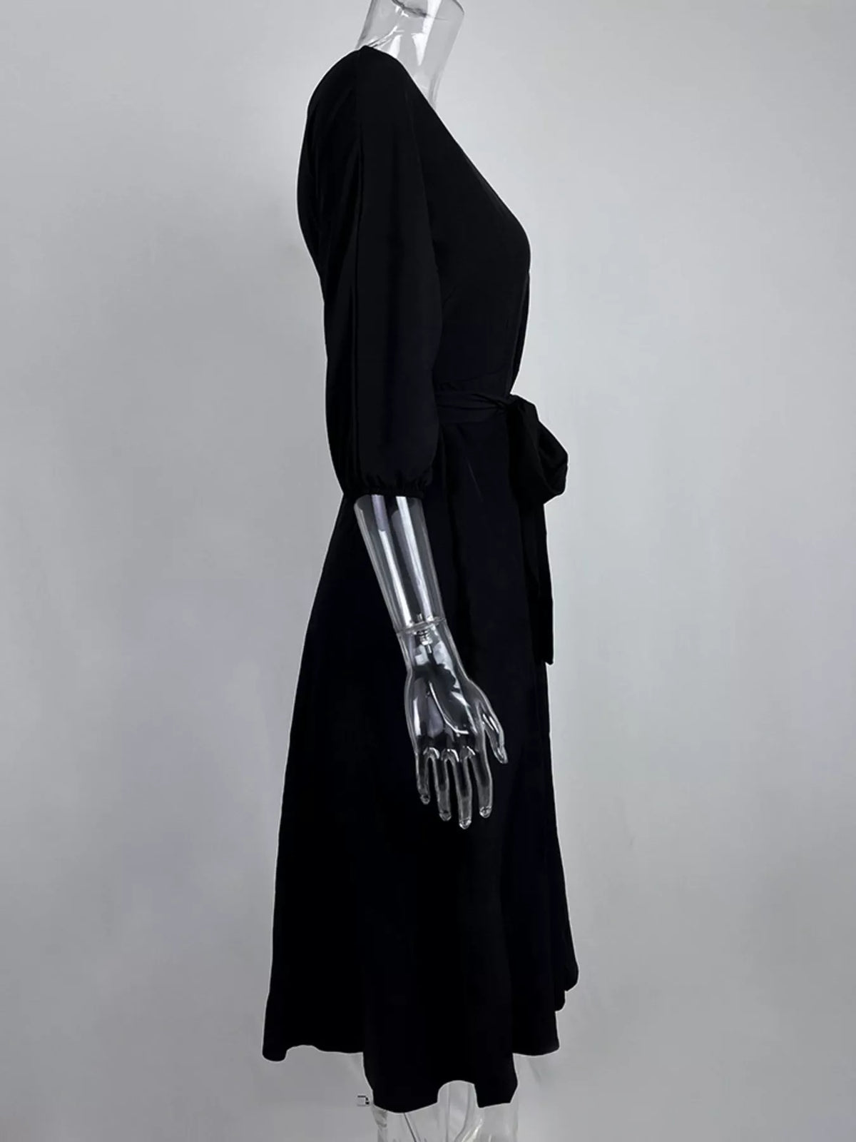 Boat Neck Tie Waist Dress (12)