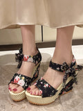 Floral Tied High Heel Sandals (2)