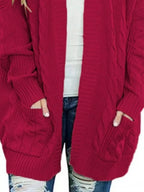Chunky Knit Open Front Cardigan (16)