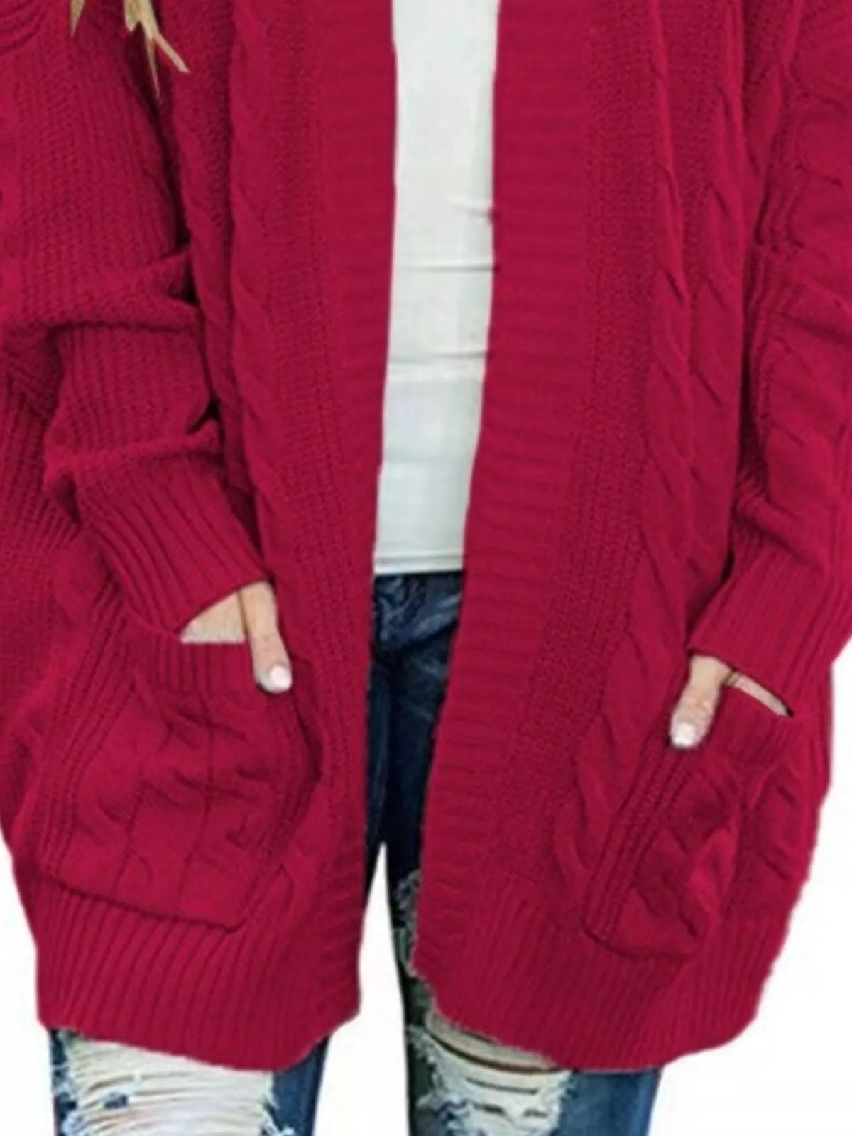 Chunky Knit Open Front Cardigan (16)