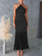 Fringe Halter Neck Dress (15)