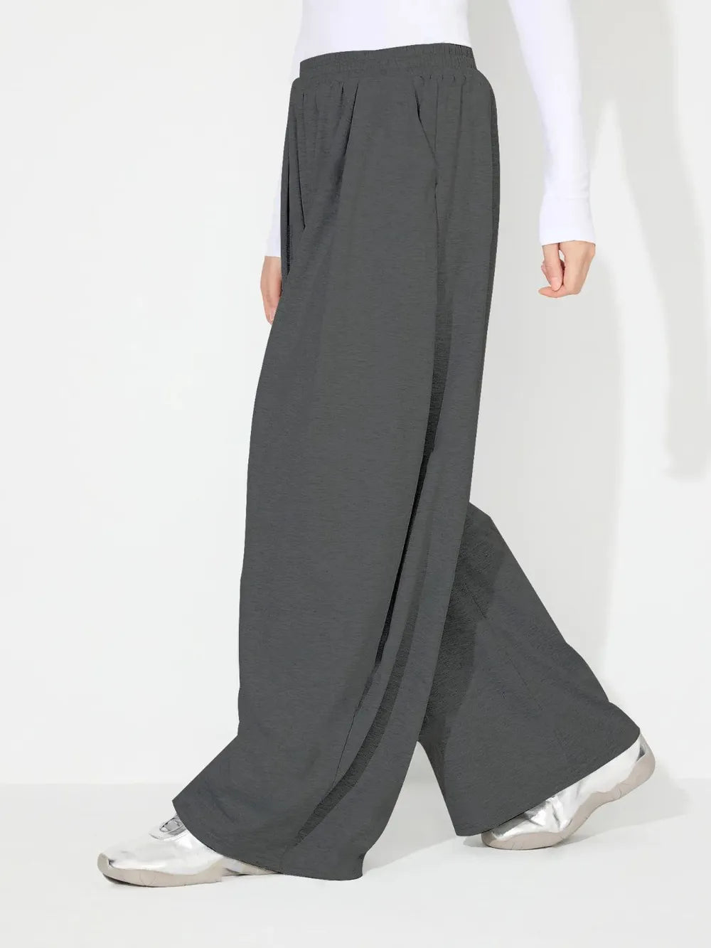 Elastic Waist Wide Leg Pants Pockets (12)