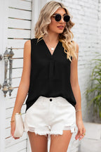 Texture V-neck Sleeveless Top (15)
