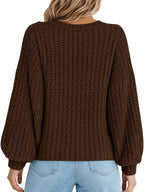 Full Size Chunky Knit Button-down Cardigan Plus (36)