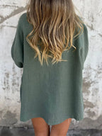 Full Size One Button Long Sleeve Shirt Plus (26)