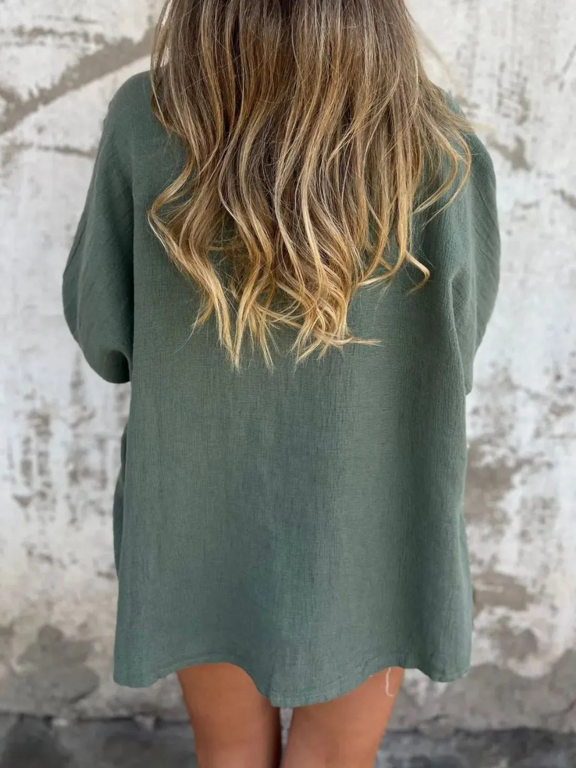 Full Size One Button Long Sleeve Shirt Plus (26)