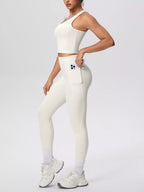 Scoop Neck Tank High-waisted Leggings Active Set (22)
