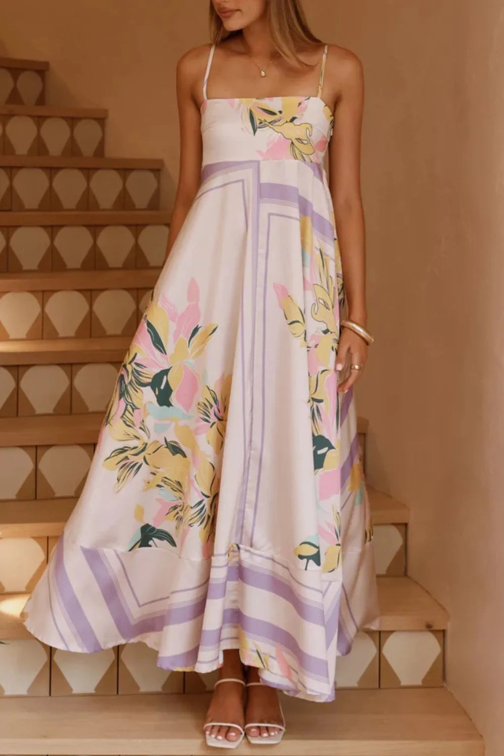 Printed Square Neck Cami Maxi Dress (8)