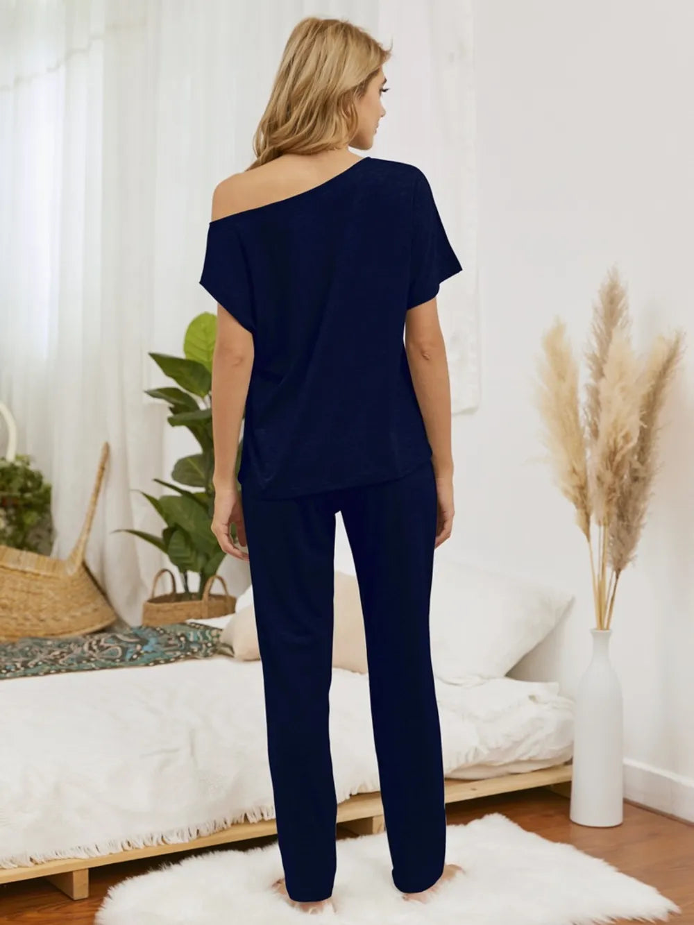 Boat Neck Top Pants Lounge Set (15)