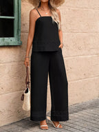 Lace Trim Cami Wide Leg Pants Set (19)