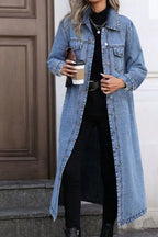 Longline Button-front Denim Jacket (2)
