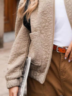 Full Size Floral Quilted Zip Up Jacket Plus (2)