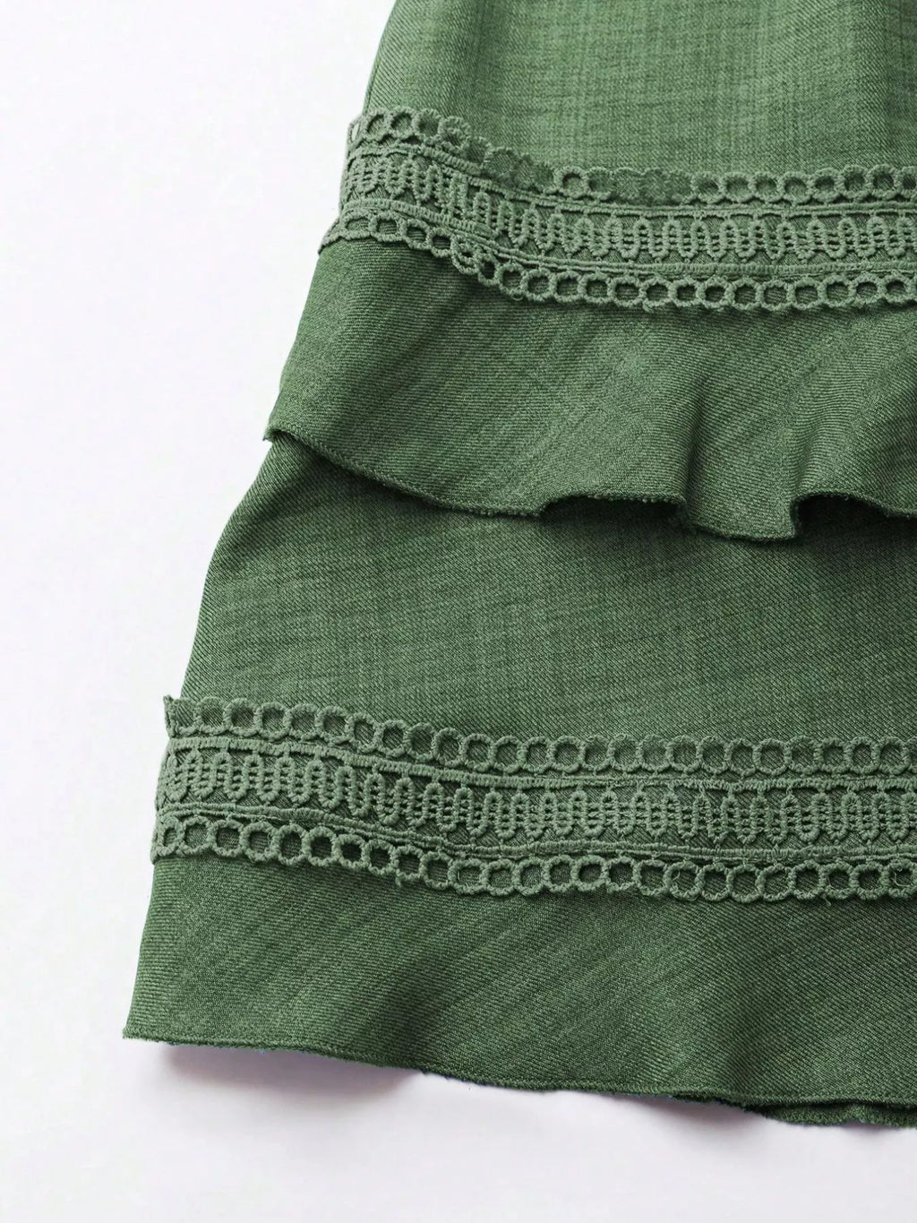 Lace Detail V-neck Mini Dress (5)