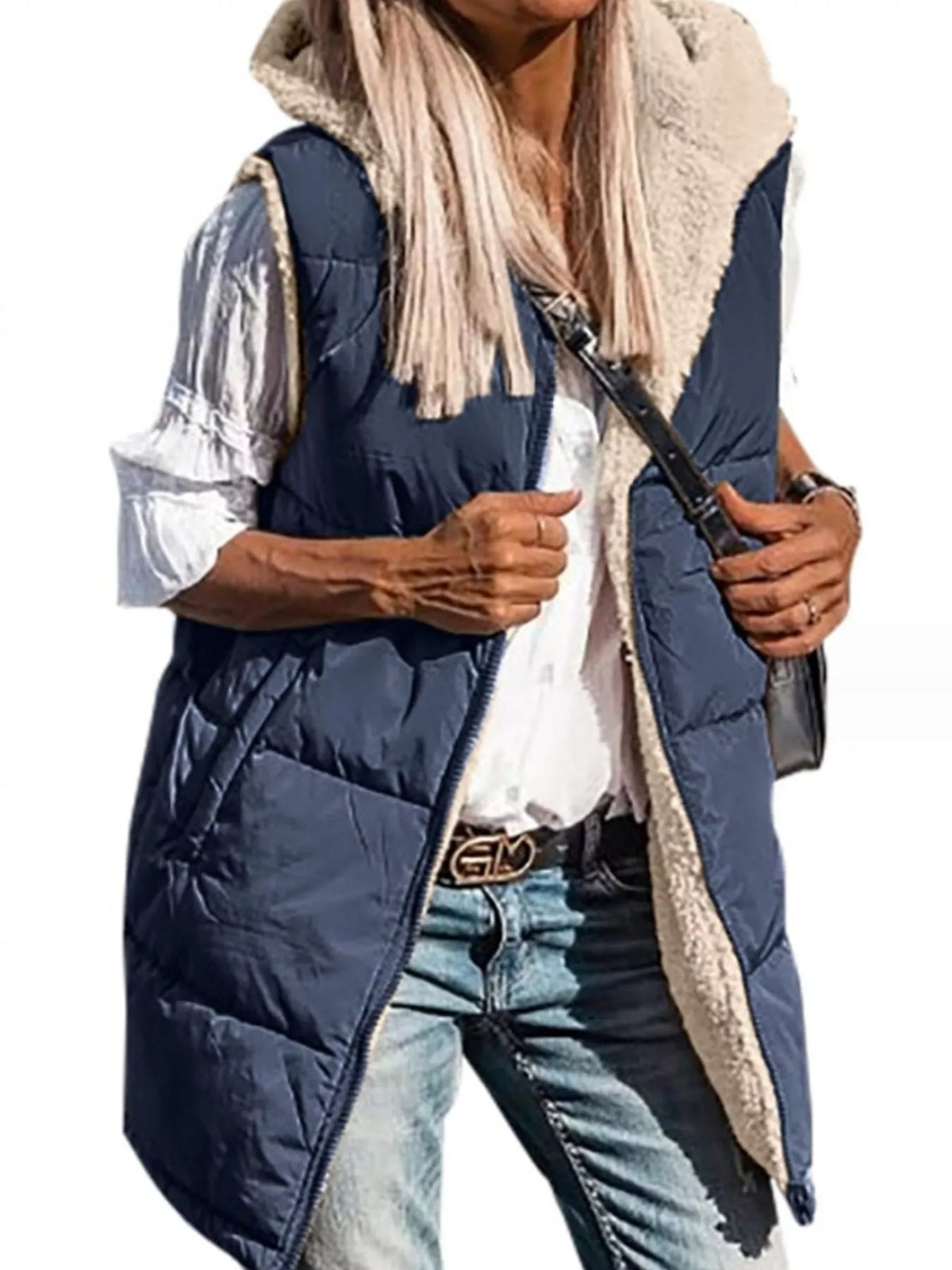 Full Size Hooded Sherpa-lined Puffer Vest Coat Plus (12)