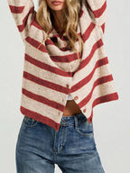 Striped Fuzzy Knit Cardigan (5)