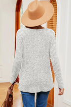 Eyelet Ribbed Round Neck Long Sleeve T-shirt (16)