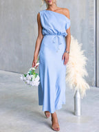One-shoulder Tied Midi Dress (3)