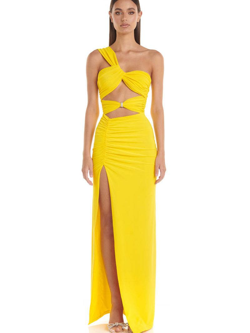 Twist Wrap Chest Solid Color Dress photo 11