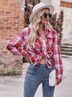 Plaid Button-down Long Sleeve Shirt (3)