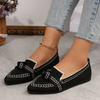 Knitted Slip-on Flats Bow (3)