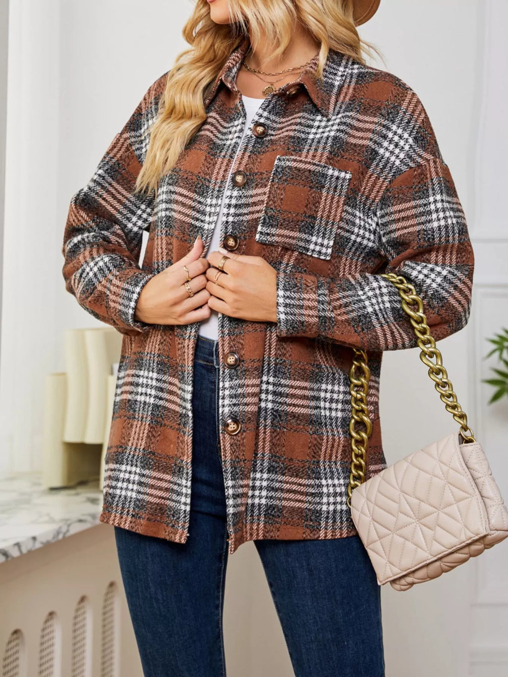 Plaid Button-up Shirt (2)