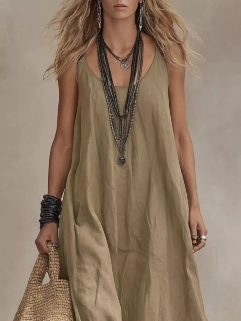 Full Size Scoop Neck Sleeveless Maxi Dress Plus (8)