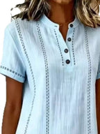 Full Size Button Detail Short Sleeve Shift Dress Plus (8)
